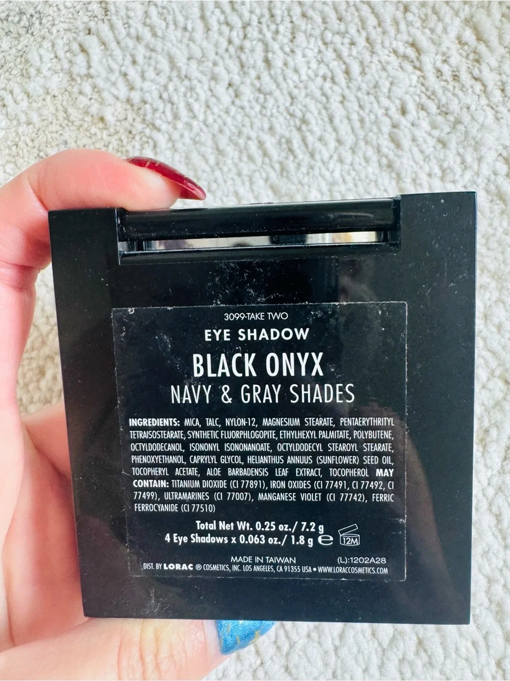 LORAC Black Compact Makeup Palette Navy & Gray Shades